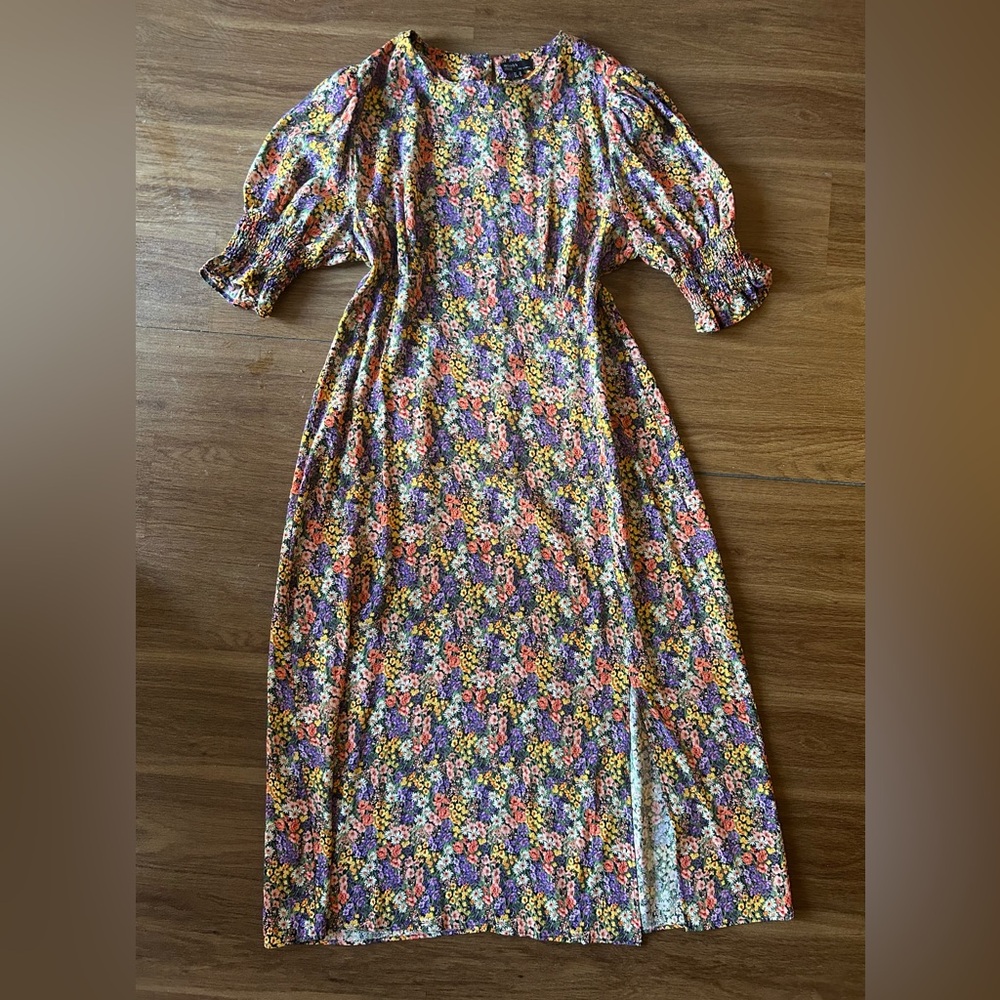 Nobody’s Child Floral Puff-Sleeve Maxi Dress in Multi Floral